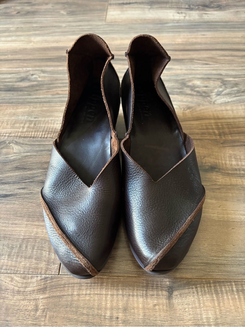 Trippen Avant Garde German Brown Leather Sculptural Heel Artisan Lagenlook EU 40